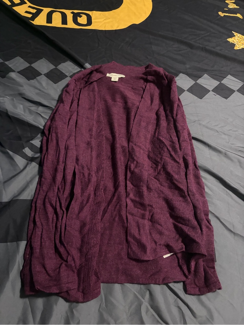 Coldwater Creek Men's Open-Front Cardigan - Plum